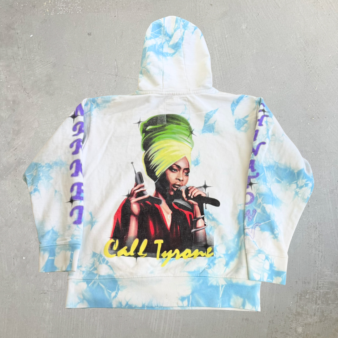 J- Vintage Erykah Badu Call Tyrone Acid Wash Hoodie - L