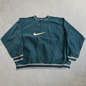 J- Vintage '96 Nike Embroidered Center Swoosh Lightweight Pullover Anorak Jacket - 2XL