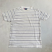 J- Vintage Ralph Lauren Chaps Embroidered Logo Striped Tee - XL