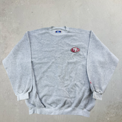 J- Vintage San Francisco 49ers NFL Starter Embroidered Logo Polar Fleece Crewneck - XL