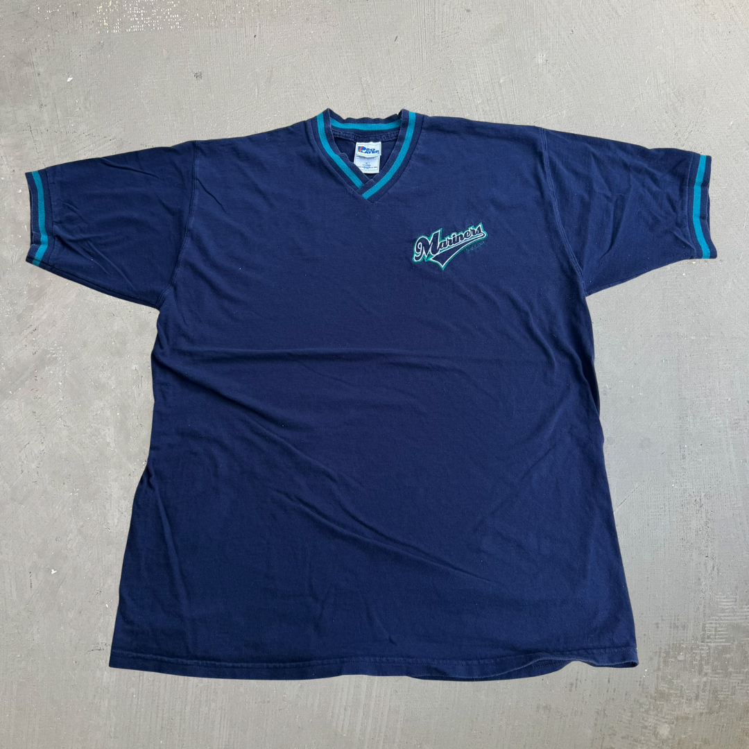 J- Vintage '98 Seattle Mariners MLB Pro Players Embroidered Logo Graphic Tee - XL