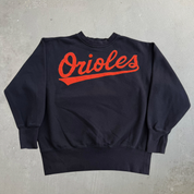 J- Vintage Baltimore Orioles MLB Embroidered Text Logo Crewneck - L