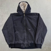 Vintage Wolverine Sherpa Lined Canvas Hooded Workwear Jacket - L