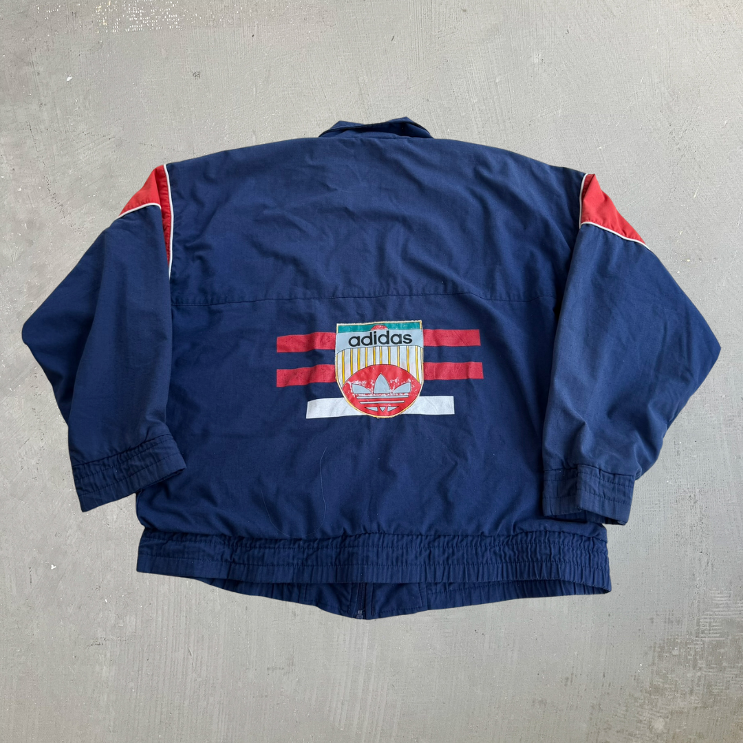J- Vintage 90s Adidas Athletic Alliance Embroidered Logo Lightweight Zip Up Jacket - L
