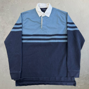 Sonoma Navy/Blueish Grey Long Sleeve Rugby Shirt - M