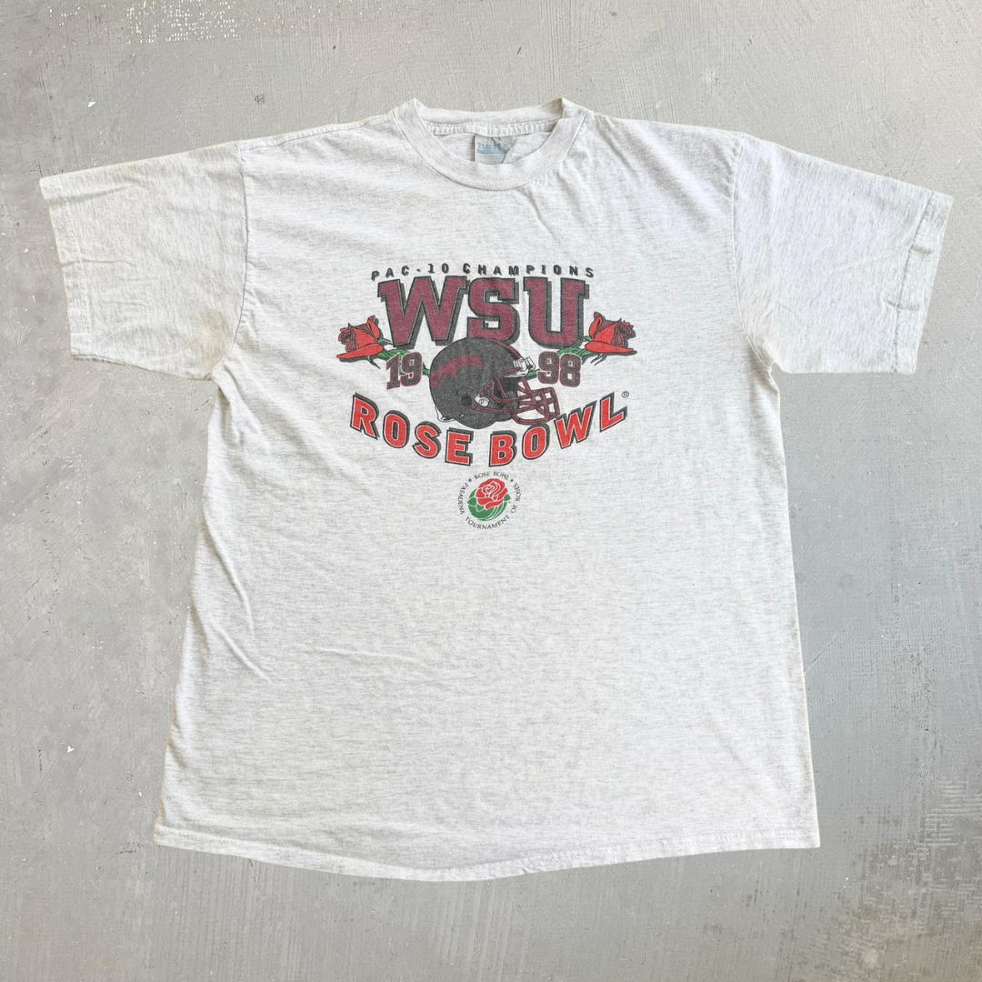 J- Vintage '98 Washington State University Rose Bowl Champions Graphic Tee - L