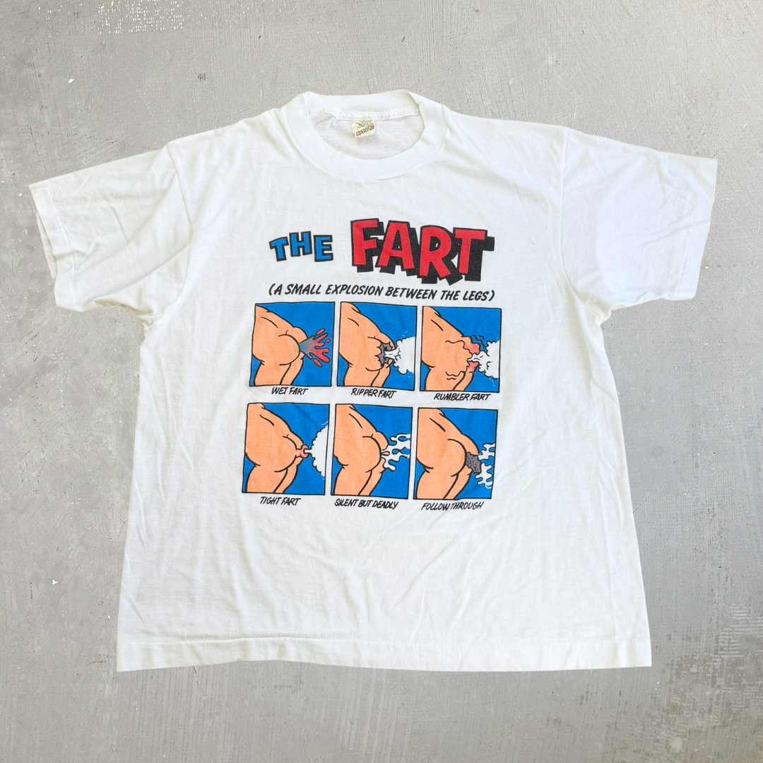 J- Vintage The Fart Graphic Single Stitch Tee - L (fits M)