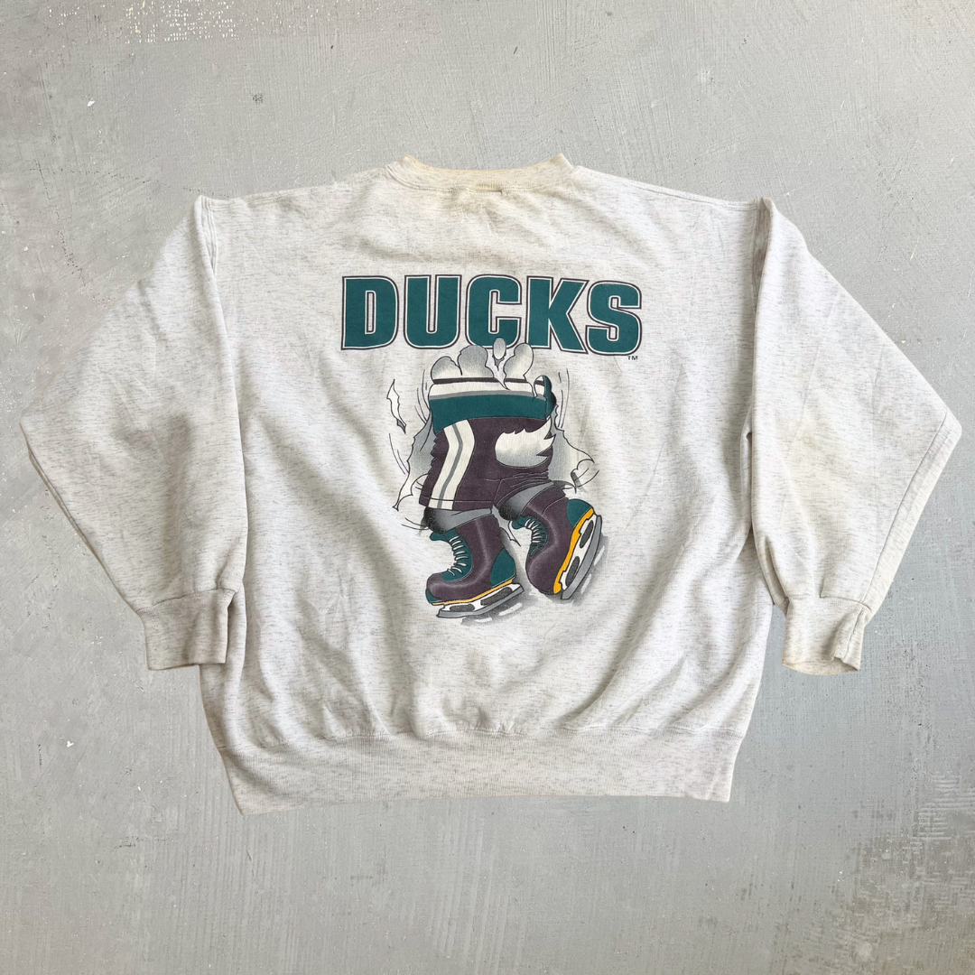 J- Vintage Anaheim Mighty Ducks NHL Nutmeg Graphic Crewneck - XL