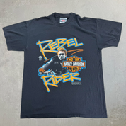 J- Vintage '87 Harley Davidson James Dean Rebel Rider Single Stitch Tee - XL
