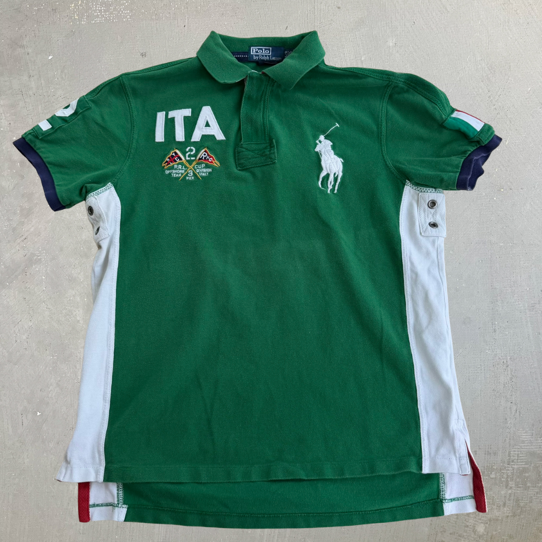 J- Vintage Polo Ralph Lauren Italy Short Sleeve Rugby Shirt - L