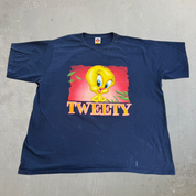 J- Vintage '99 Looney Tunes Tweety Bird Text & Graphic Tee - Women XL