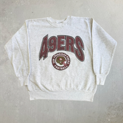 J- Vintage '97 San Francisco 49ers NFL Logo & Text Graphic Crewneck - M