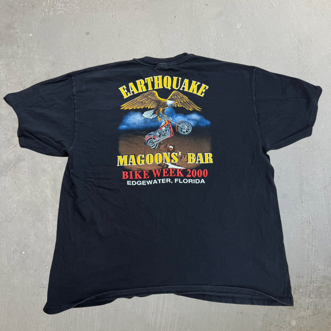 J- Vintage '00 Magoons Bar Edgewater Bike Week Motorcycle Tee - 2XL