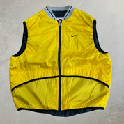 J- Vintage Nike Zip Up Yellow Lightweight Vest - L