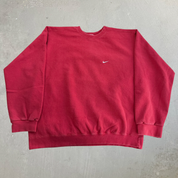 J- Vintage Nike Embroidered Swoosh Made In USA Red Crewneck - L