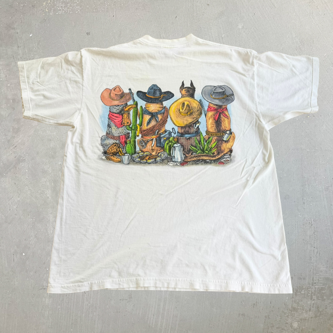 J- Vintage 90s T-shirt Loft San Antonio Cowboy Dogs Graphic Made In USA Tee - XL