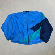 J- Vintage 90s Nike Embroidered Swoosh & Text Light Blue Zip Up Lightweight Jacket - L