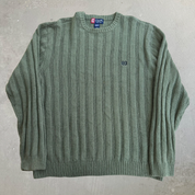 J- Vintage Chaps RL Embroidered Logo Sage Green Knit Sweater - L