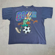J- Vintage '96 Looney Tunes Wile E. Coyote Soccer Goal! Graphic Tee - XL