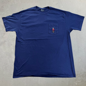 J- Vintage Polo Ralph Lauren Embroidered Bear Made In USA Single Stitch Pocket Tee - L