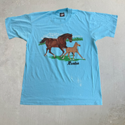 J- Vintage 90s Norton Horses Graphic Made In USA Single Stitch Tee - L