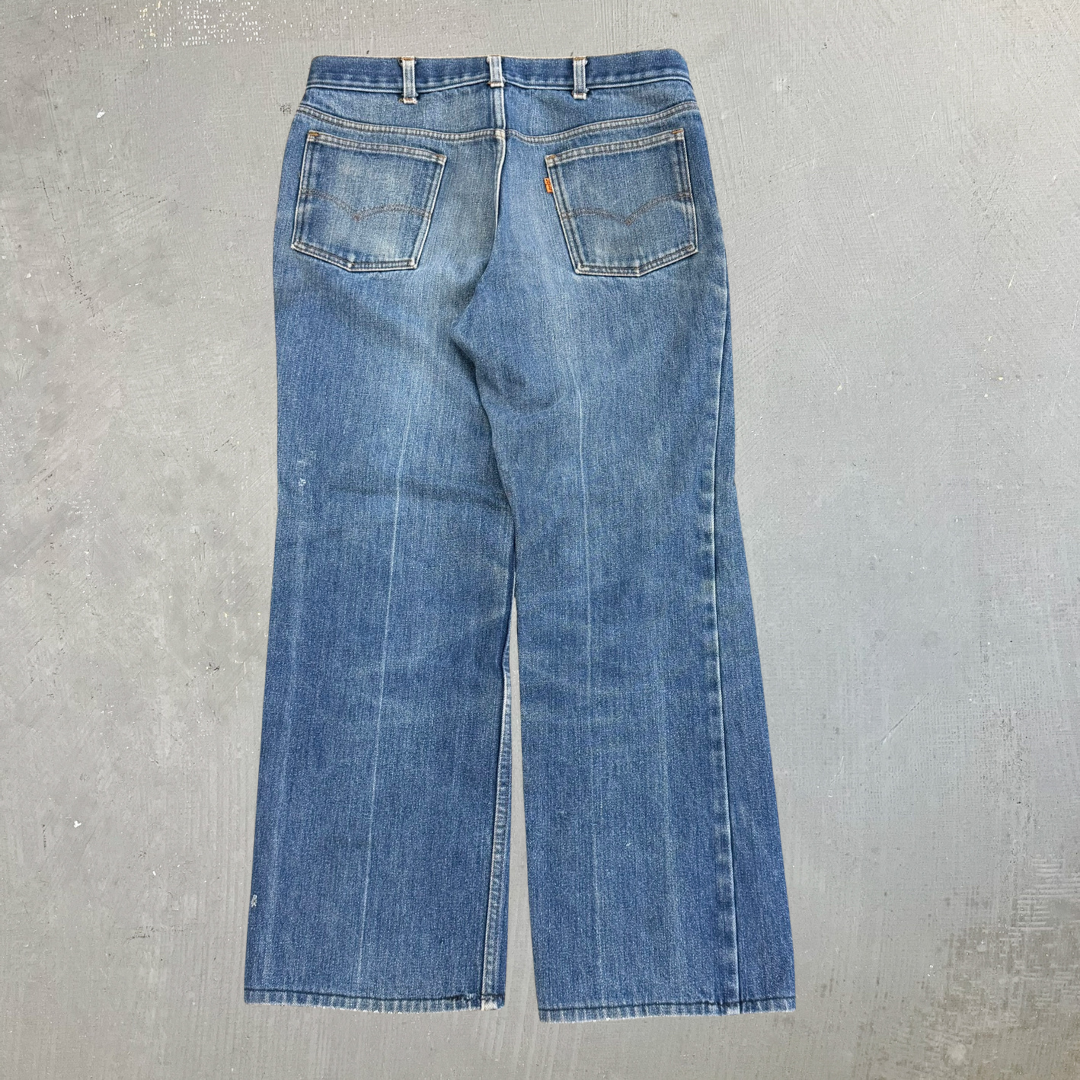 J- Vintage ‘86 Levi’s Orange Tab Made In USA Fleece Lined Straight Leg Jeans - 34x28.5