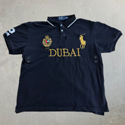 J- Vintage Polo RL Dubai UAE Embroidered Logo & Text Polo Shirt - 2XL (fits L)