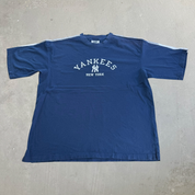 J- Vintage New York Yankees MLB Lee Embroidered Text & Logo Tee - XL