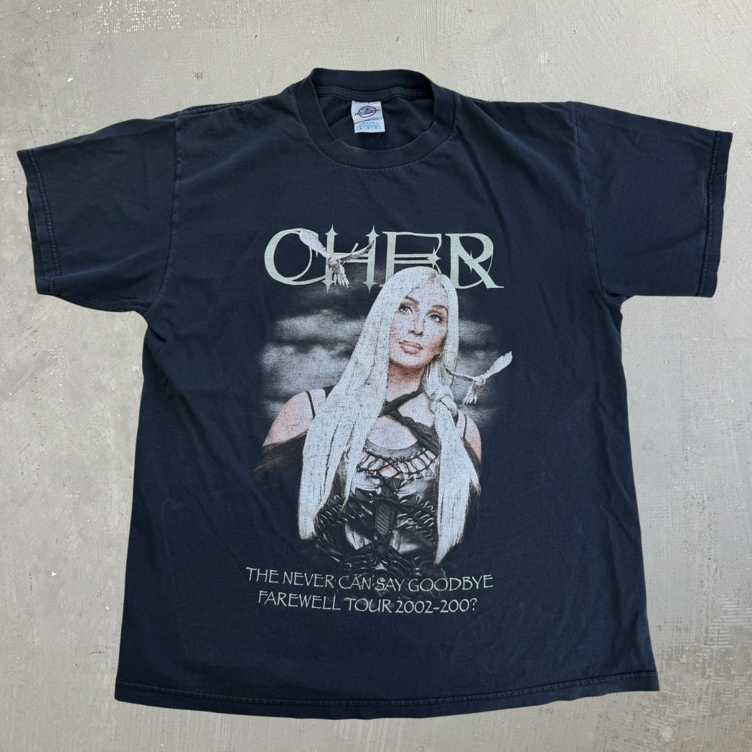 J- Vintage '02 Cher The Never Say Goodbye Farewell Tour Picture Tee - M
