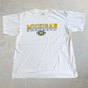J- Vintage University Of Michigan Football Graphic Single Stitch Tee - XL