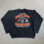 J- Vintage '00 BC Lions CFL Grey Cups Champions Graphic Crewneck - L