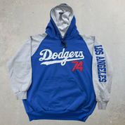 J- Los Angeles Dodgers Jansen 74 MLB Embroidered Hoodie - L