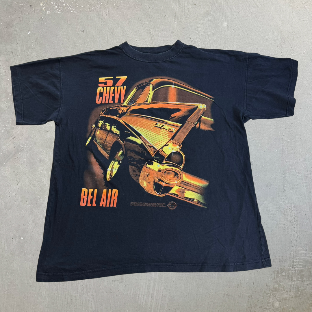 J- Vintage 90s 57 Chevy Bel Air Car Graphic Tee - 2XL