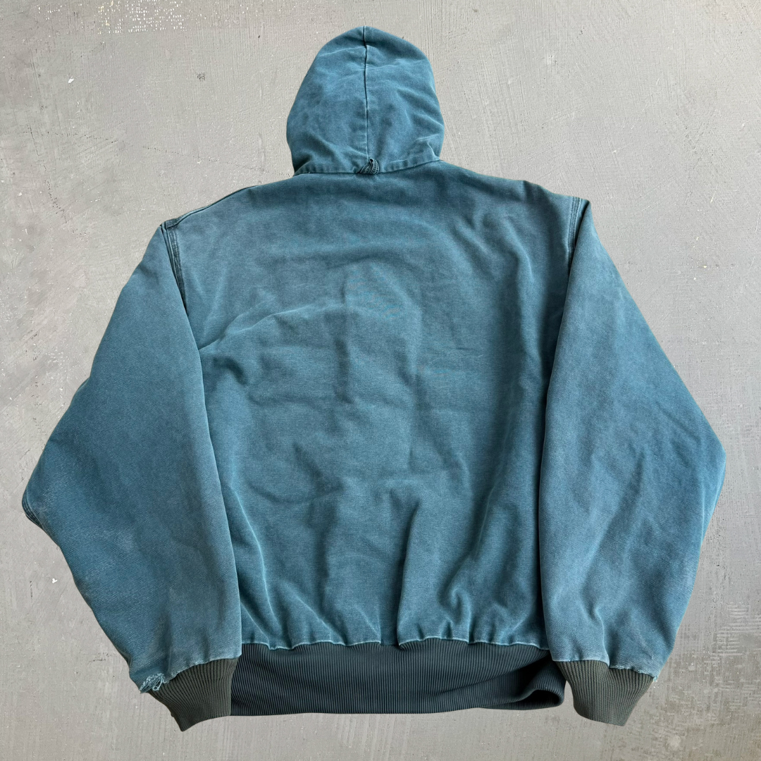 J- Vintage Carhartt Canvas Zip Up Hooded Work Jacket - XL