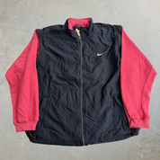 J- Vintage '90s Nike Embroidered Swoosh & Logo Removable Sleeves Zip up Lightweight Jacket - L