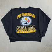 Vintage '93 Pittsburgh Steelers NFL Text & Logo Crewneck - L