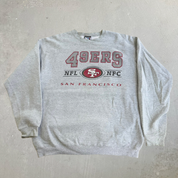 J- Vintage San Francisco 49ers NFL Pro Player Logo & Text Crewneck - 2XL