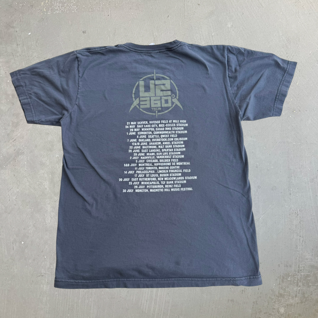 J- Vintage '10 U2 360 Tour Picture Graphic Made In USA Tee - M