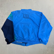 J- Vintage 90s Nike Embroidered Swoosh & Text Light Blue Zip Up Lightweight Jacket - L