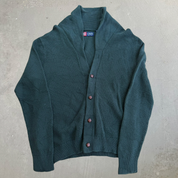 J- Vintage Chaps RL Dark Green Cardigan Knit Sweater - L