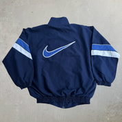 J- Vintage 90s Nike Embroidered Swoosh & Text Made In USA Zip Up Lightweight Jacket - L