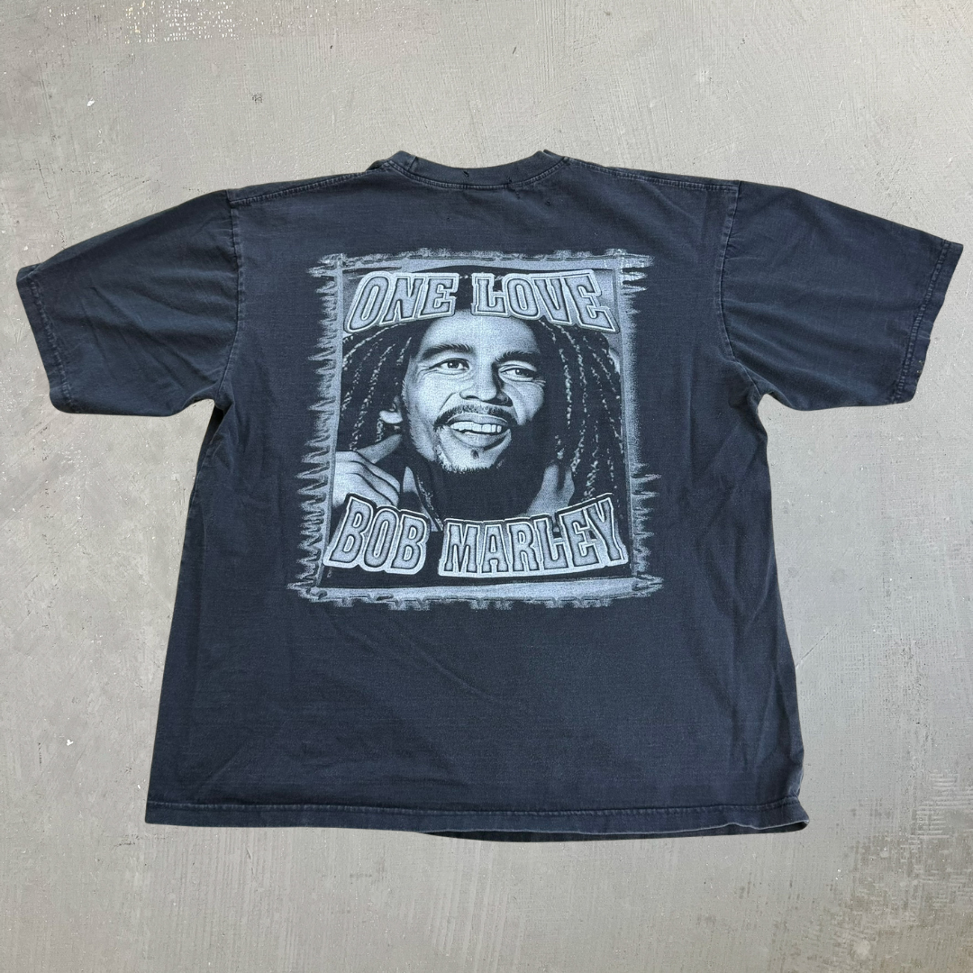 J- Vintage Rock Eagle Bob Marley One Love Graphic Picture Tee - XL