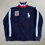 J- Vintage '10 Ralph Lauren Polo Club Embroidered Logo Zip Up Track Jacket - S