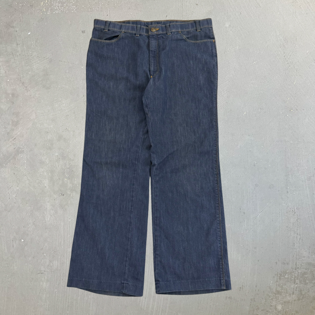 J- Vintage 70s Levi’s Action Slacks Straight Legs Denim Jeans - 36x29