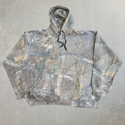 J- Vintage Real Tree Camo Xtra Print Black Drawstrings Hoodie - L