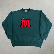 J- Vintage Disney Mickey Mouse Embroidered Text & Mickey Graphic Crewneck - L
