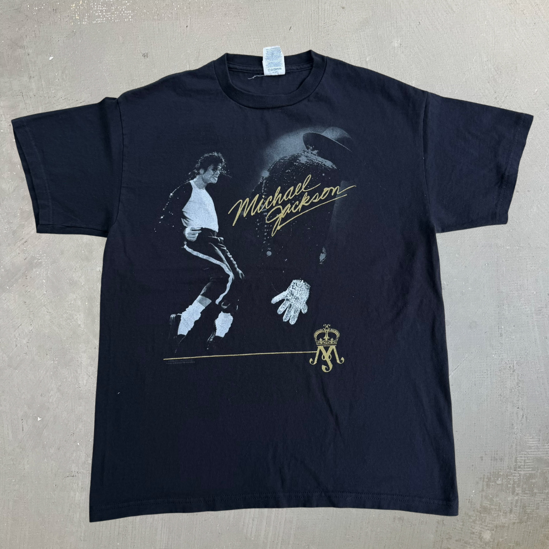 J- Vintage '09 Michael Jackson Pictures & Text Graphic Tee - M