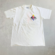 J- Vintage Quicksilver Logo & Text Graphic Made In USA Single Stitch Tee - M