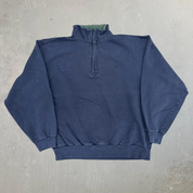 J- Vintage Nautica Navy Quarter Zip Crewneck - 2XL