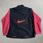 J- Vintage '90s Nike Embroidered Swoosh & Logo Removable Sleeves Zip up Lightweight Jacket - L